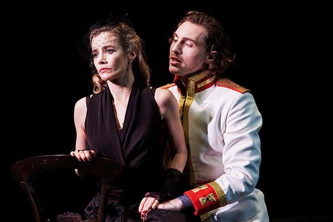 Lisa Dwan (Anna Karenina) and Rory Fleck Byrne (Vronksy) in Anna Karenina by Leo Tolstoy in a new version by Marina Carr. Directed by Wayne Jordan.